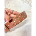 Linea Pelle LP040096 Leather Studded Gold Buckle Adjustable Waist Belt Brown M Photo 2