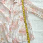 Fairy ethereal White pink floral boho button up down shirt blouse. Measurement in pics Size L Photo 4