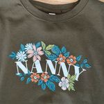 Just Hoods Olive Green Floral “Nanny” Sweatshirt Size XL Photo 1