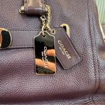 Coach Women's Swagger Carryall Pebble Leather Satchel Bag Oxblood Maroon Photo 3