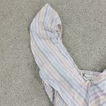 Vintage Havana Crop Top Womens Large Multicolor Stripe Smocked V Neck Button NWT Photo 9