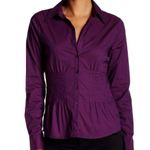 Vertigo Paris NWT $230 Vertigo Pleated Button Up Business Long Sleeve Dress Blouse XS Saks Photo 1