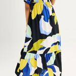 Nine West New  Blue Geo Patterned Babydoll Maxi Dress Size 3X Photo 7