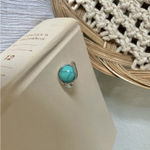 Boutique “Dixie” Southwestern Blue Turquoise Silver Ring 6.5 Cowgirl Maximalist Photo 8