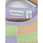Alfred Dunner  Women XL Patchwork Embroidered Short Sleeve Sweater Lilac Pastel Photo 1