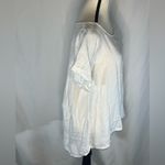 Terzo Millennio Made In Italy 100% Linen Tunic Top Blouse w/Button Back White Size M Photo 4