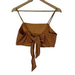 American Eagle  Eyelet Crop Top Womens M Brown Tie Back Boho Indie Festival Fall Photo 2