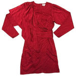 Ronny Kobo Women Size Medium Dark Red Shanaya Draped Moiré Mini Dress Photo 2