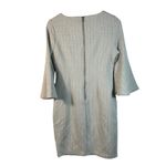 Tyler Böe Textured Geometric Bell Sleeve Dress Women's Medium Gray Beige Photo 9