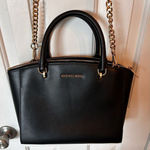 Michael Kors  Ellis Satchel Leather Black Crossbody Belt Photo 0