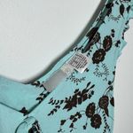 Vintage Y2K Dress Women Size 10 Blue Brown Babydoll Floral Midi Tank Sundress Photo 4