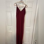 Maroon Red Maxi Dress with Two Slits Size L Photo 1