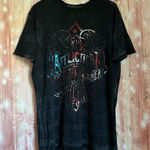 Affliction  Black Burnout Live Fast Eagle Graphic T Shirt Photo 0