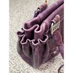 Brighton Vintage Women's Purple Leather Shoulder Bag w/ Pleats & Side Pockets Photo 6
