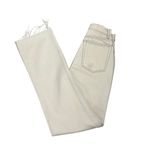 Helmut Lang  Off White Cream Fringe Bottom High Rise Flare Jeans Size Women's 25 Photo 4