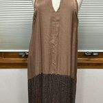 MM Couture by Miss Me Brown Silky Sleeveless Sequins V-Neck Dress Photo 0