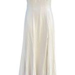 Hebeos  Cream halter open back bridesmaid maxi dress Photo 0