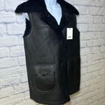 Coach New  Reversible Shearling Vest Black Outerwear Womens Size 4 Quiet Luxury Photo 5