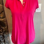 Jones New York Signature Pink Collared Cap Sleeve Blouse Photo 0