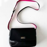 Kate Spade MADIE PUTNAM DRIVE Black Leather Cross Body Bag Hot Pink Contrast EUC Photo 1