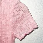 Heart & Hips Heart Hips Pink Fitted Waist Length Lace Floral Short Sleeve Top Photo 2