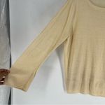 J.Crew Cream Lightweight Linen Relaxed Fit Long Sleeve Sweater Size S Photo 3