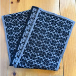Coach Signature Sm C 's Black and Gray 100% Merino Wool Scarf Reversible Unisex Photo 0
