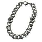 Mens Stainless Steel Cuban Link Chain Bracelet 9" With Lobster Clasp A395 Silver Photo 0