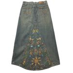 Levi's Vintage Jeans Denim Hand Painted Boho High Rise A-Line Maxi Skirt Size 10 Photo 1