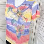 White Stag Ombre Striped Floral Studded Tee Shirt Purple Pink Yellow XXL Photo 5