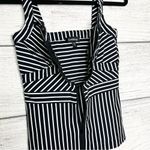 Bebe Black & White Striped Bustier Zip Up Front Tank Top Blouse Size XS Photo 3