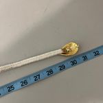 Vintage 1970s White Elastic Band Oval Crystal Stone Hook Buckle Belt Size S/M Photo 4