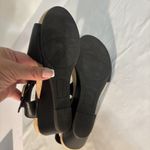 Comfort Plus By Predictions Black Strappy Wedge Sandals Hook n Loop Size 6‎ Photo 4