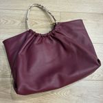 LDT Lily Medium Tote Snake Cabernet Purple Leather Photo 5