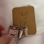 Handmade Coffee Cup Earrings Silver Photo 2