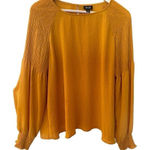 a.n.a . Size XL golden yellow long sleeve dress shirt gathered sleeves Photo 0