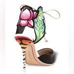 Sophia Webster Rousseau Jungle Tiger Ankle Cuff Tie Pointed Toe Pumps Heels 40 Black Size 9 Photo 3