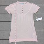 NWT Lily McNeal Short Sleeve Cashmere Blend Henley Top Pink Photo 10