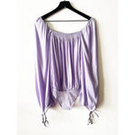 Free People  Intimately FP Lilac Off-Shoulder Bodysuit Top Balloon Sleeve Lace XS Photo 1