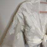 aritzia wilfred cropped wrap blouse size medium White Photo 1