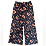 ZARA Geometric Abstract High Waisted Elastic Wide Legged Blue Pants Size M NEW Photo 3