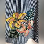 ZARA  floral embroidered Denim balloon sleeve Top Size Xs Photo 5