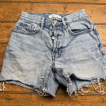 PacSun  High waisted‎ blue denim shorts button fly 90s Girlfriend Photo 0