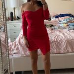 Lulus Red Off The Shoulder Dress Photo 0