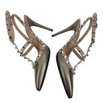 Valentino Garavani Rockstud 100mm Leather Caged Pump Bronze Pink Size 39.5 Photo 5