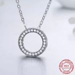 Sterling Silver 925 Round Hearts Necklace Photo 2