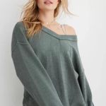 Aerie Wonder Textured V-Neck Sweatshirt Photo 0