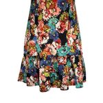 Nanette Lepore  100% Silk Mini Babydoll Dress 10 Dark‎ Floral Tiered Whimsy Fairy Photo 3