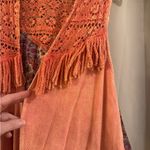 Source Unknown Coral  Vest with Fringe  Top Photo 1
