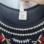 Raga  Boho Gauzy Crop Top Black Floral Embroidered Sleeveless Festival Fairy Sz M Photo 6